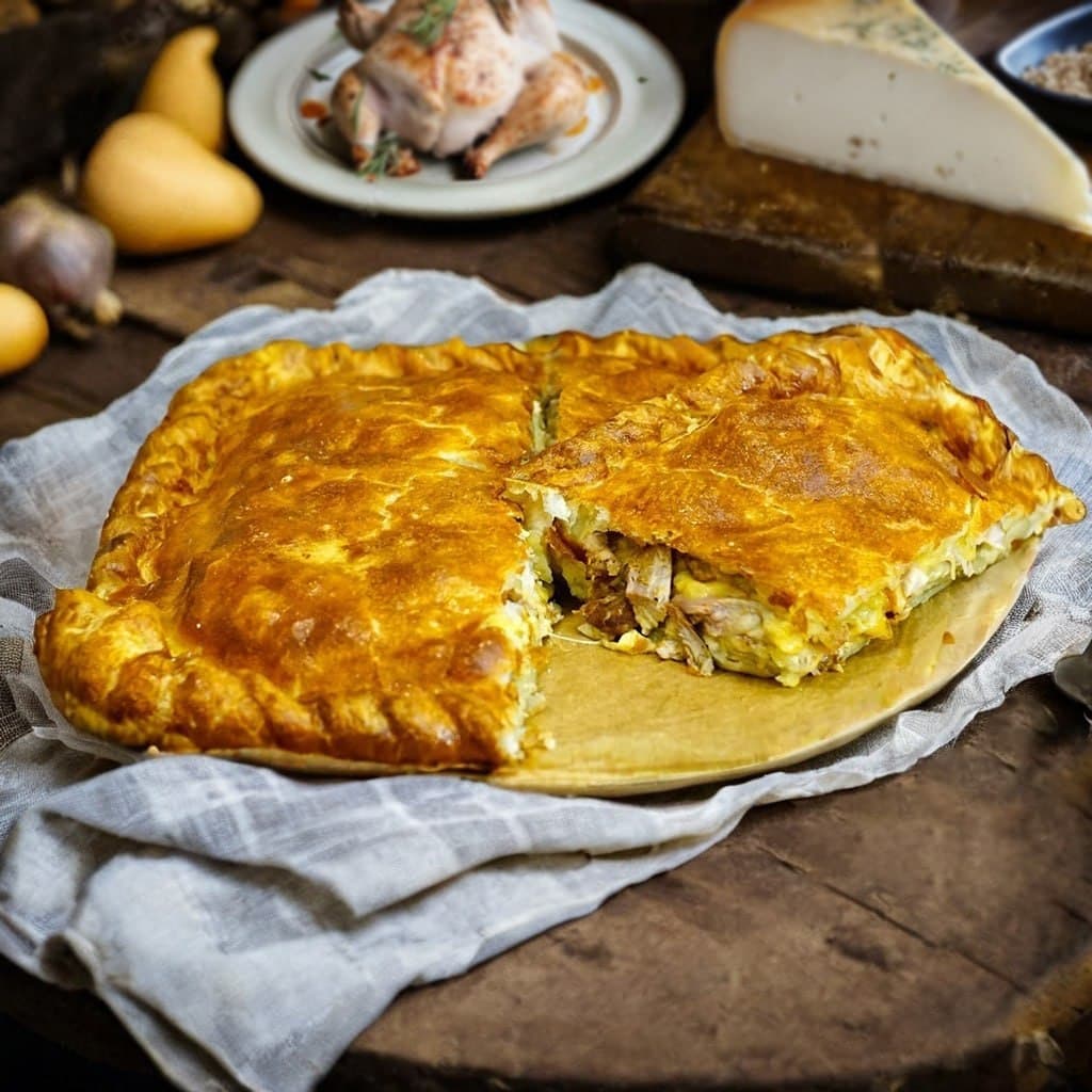 С курицей, грибами и сыром